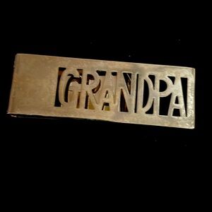 Grandpa Tie Clip, brass